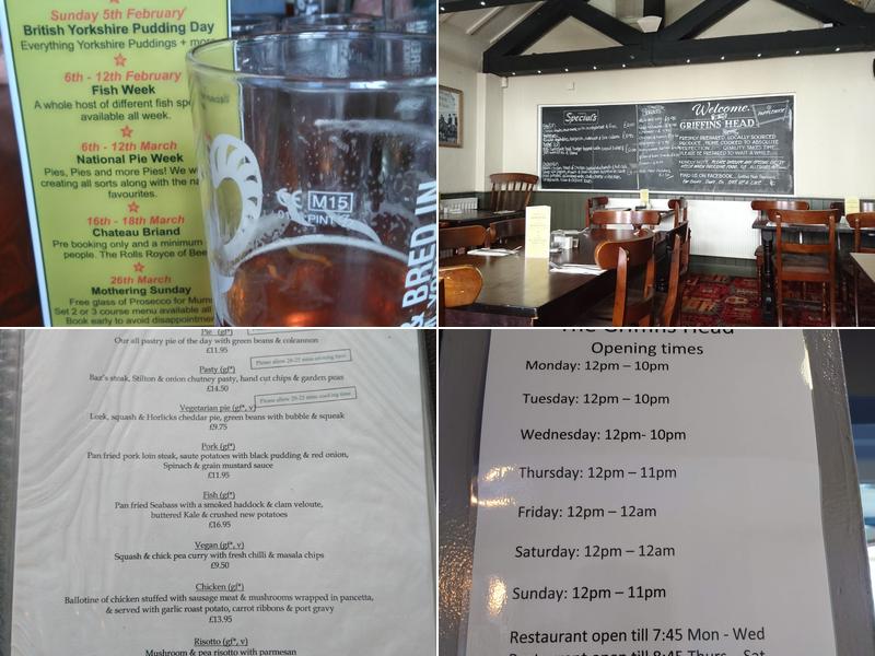 The Griffins Head Menu