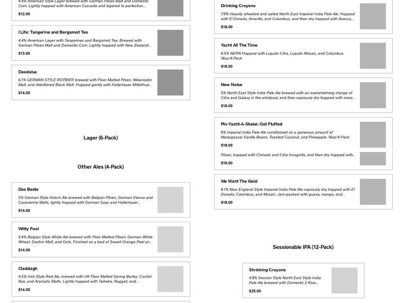 Icarus Brewing Menu