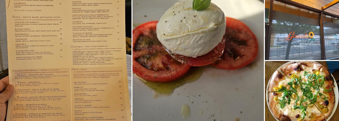 Girasole Menu