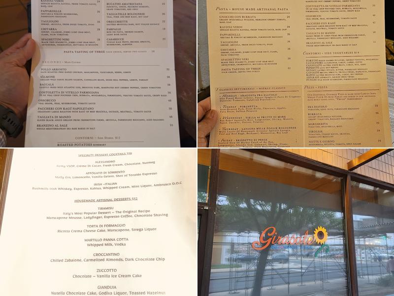 Girasole Menu