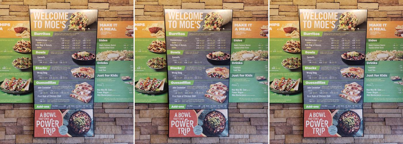 Moe's Southwest Grill Menu