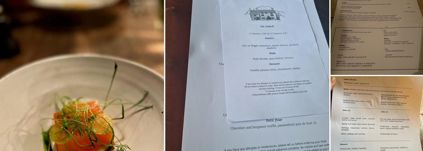 The Killingworth Castle Menu