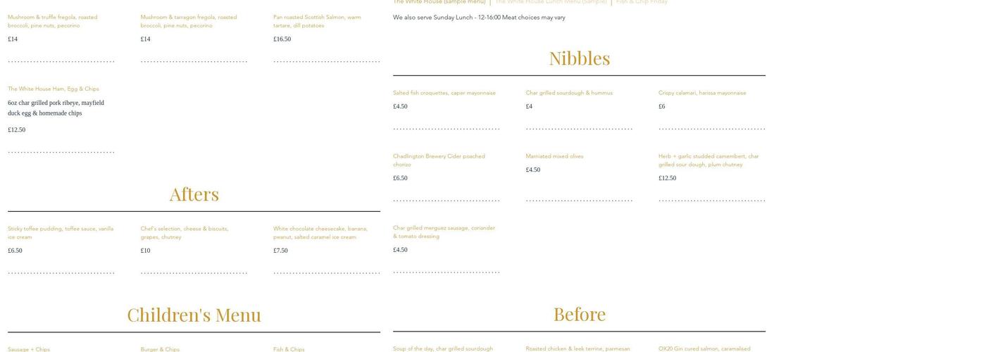 The White House Menu