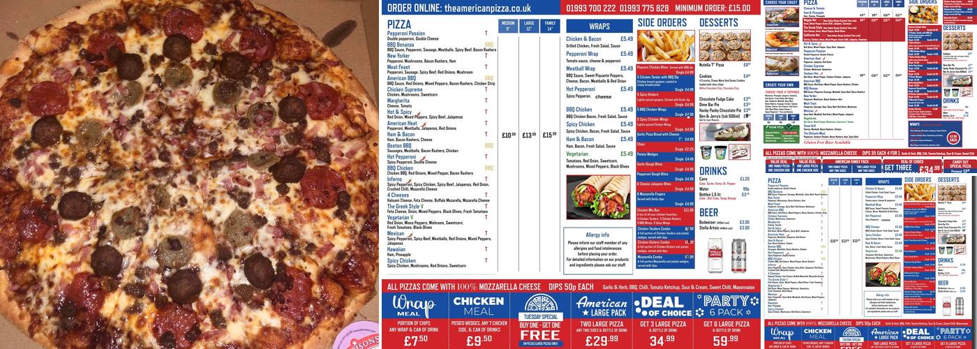 American Pizza Witney Menu