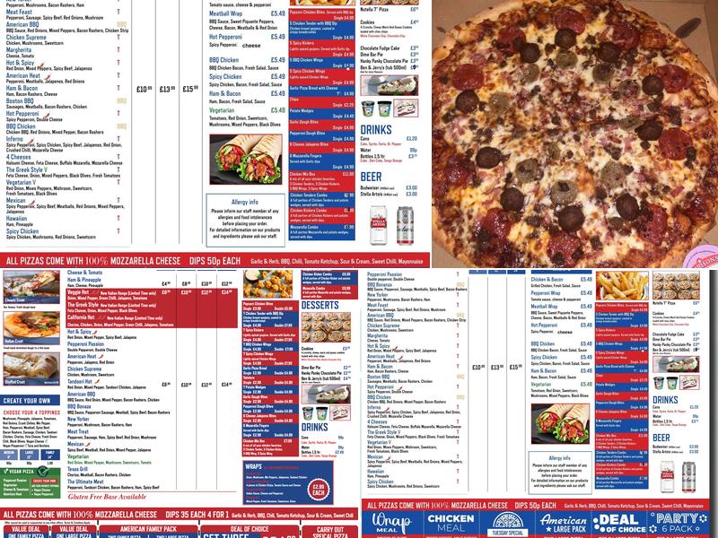 American Pizza Witney Menu