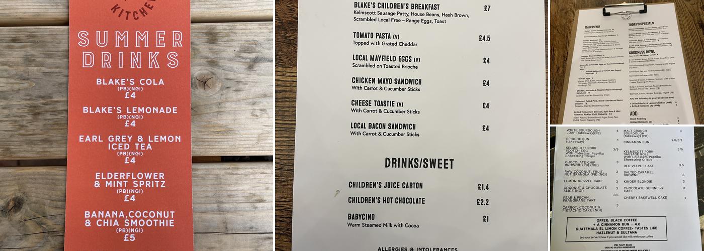 Blake's Kitchen Menu