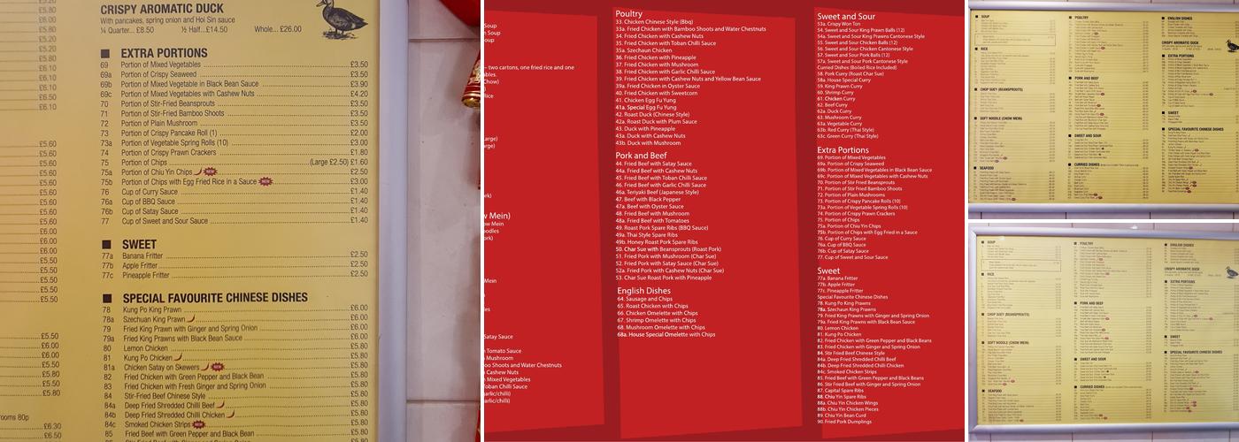 Peking Chef Menu