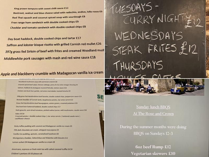 Shilton Rose & Crown Menu