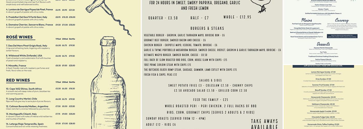 The Windrush Inn Menu