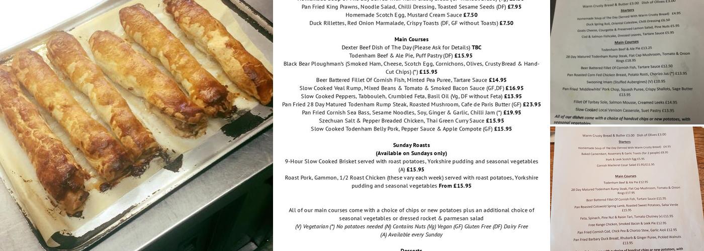 The Black Bear Inn Menu