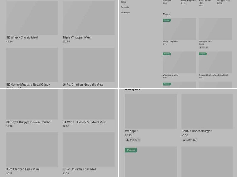 Burger King Menu