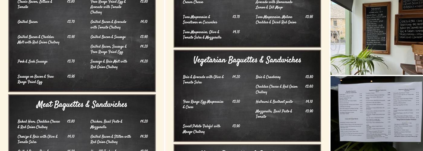 Cotswold Baguettes Menu