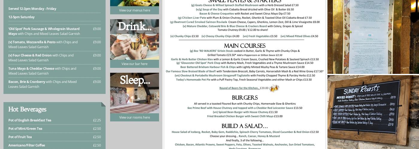 The Kings Arms Menu