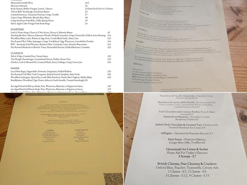 The Kingham Plough Menu