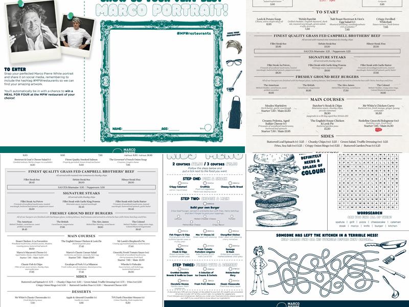 Marco Pierre White Steakhouse Bar & Grill Oxford Menu