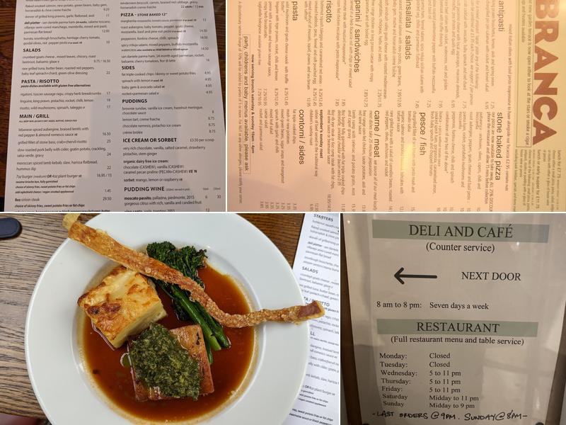 Branca Bar, Restaurant and Deli Menu