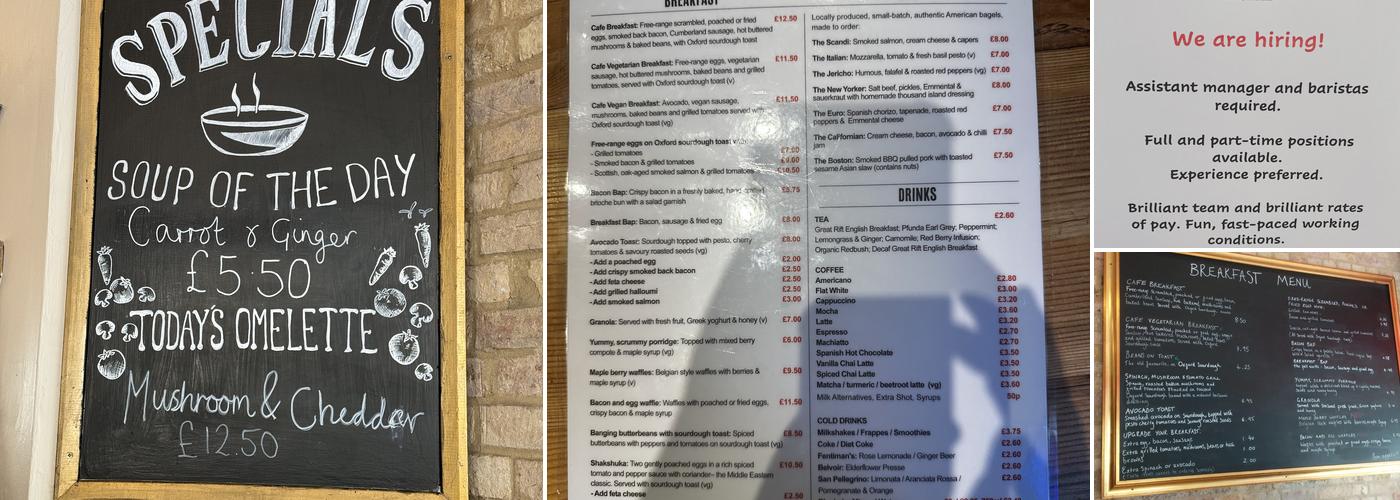 The Jericho Cafe Menu