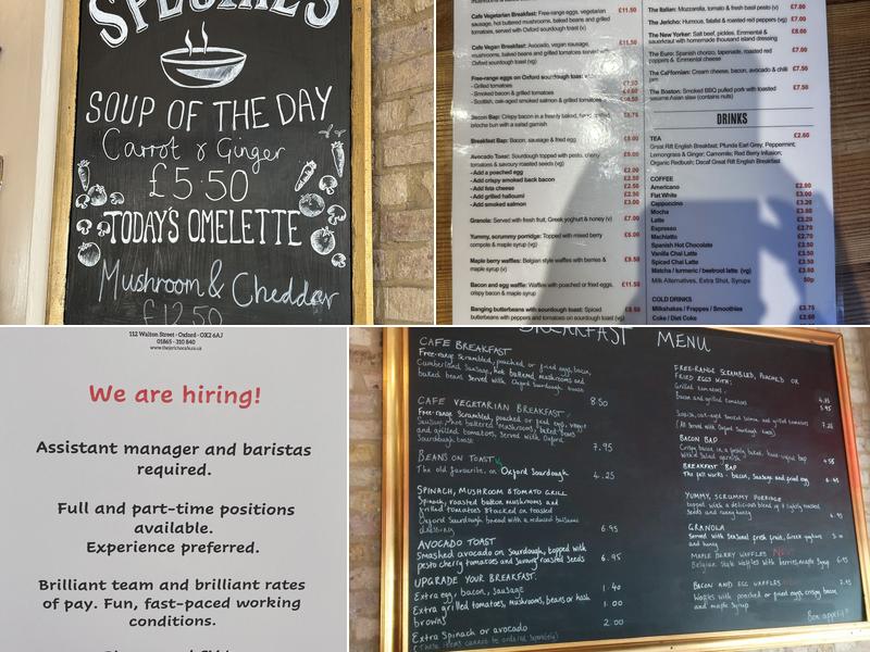 The Jericho Cafe Menu