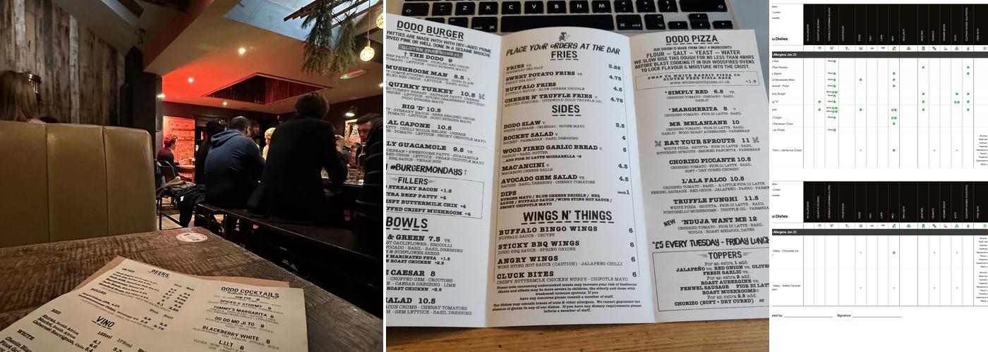 The Rickety Press Menu