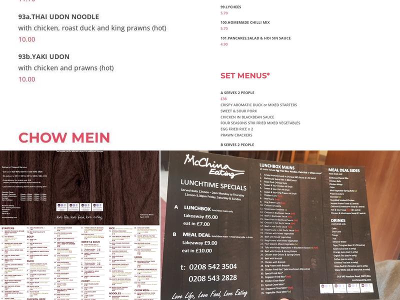 McChina Menu