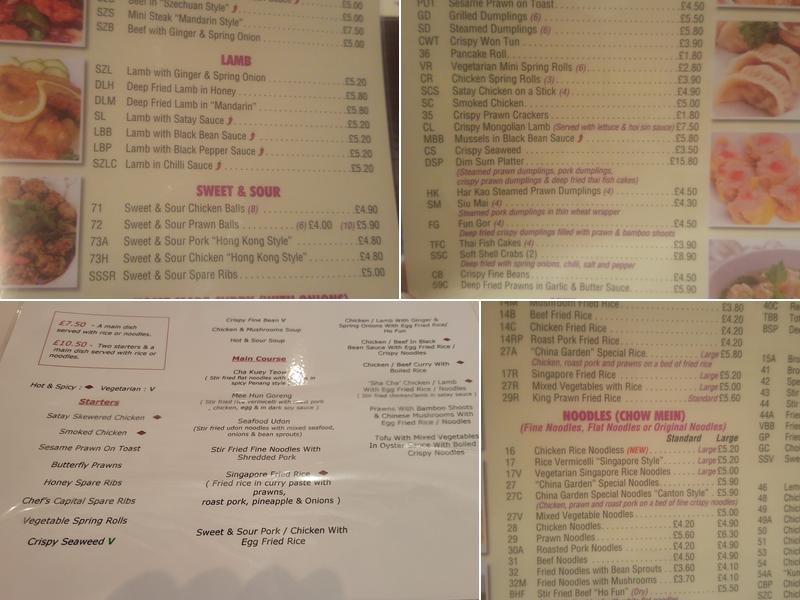 China Garden Menu