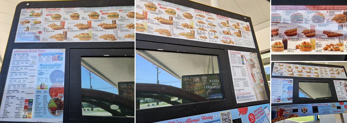 Sonic Drive-In Menu