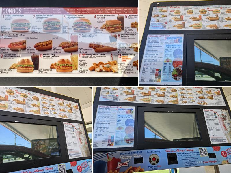 Sonic Drive-In Menu
