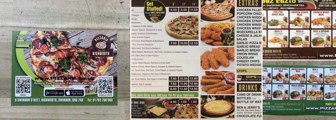 HIGHWORTH PIZZARIA Menu