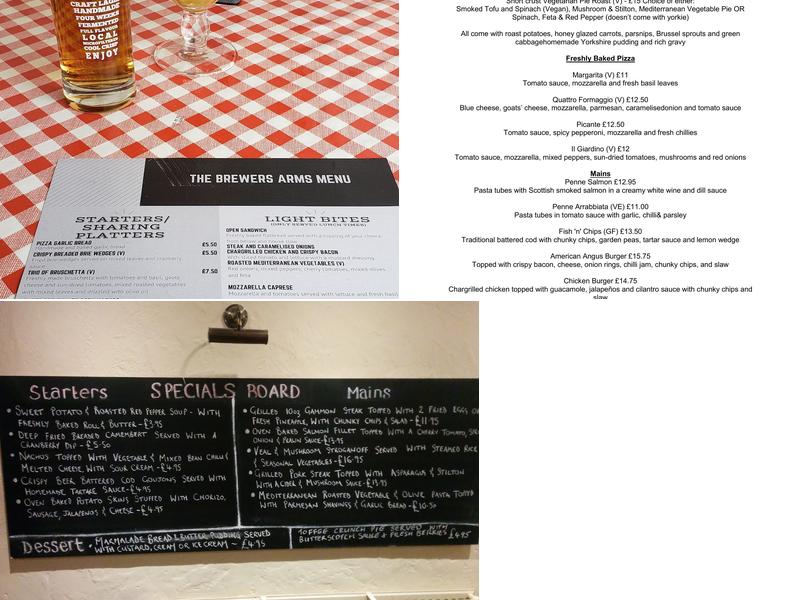 The Brewers Arms Menu