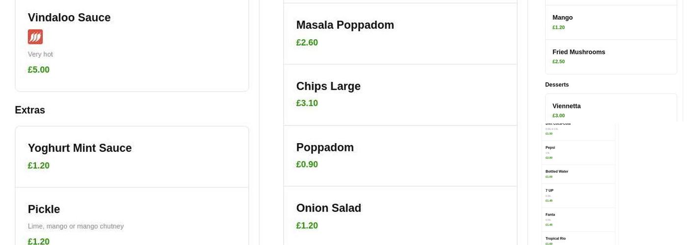 Tandoori Nights Menu