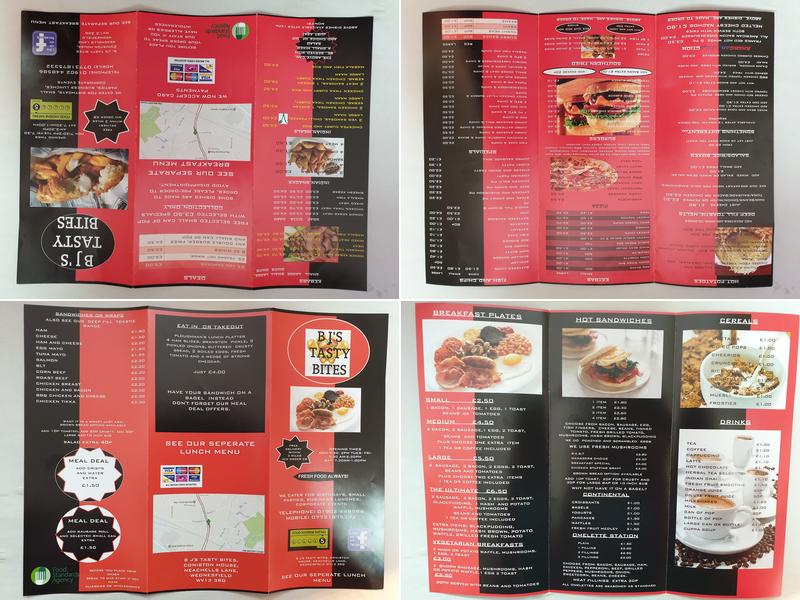 B.J's tasty bites cafe Menu