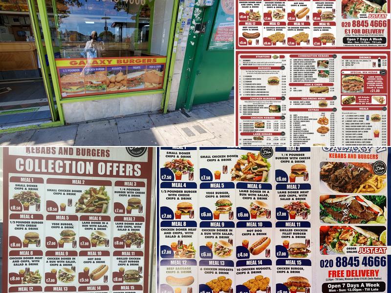 Galaxy Kebabs and burgers Menu