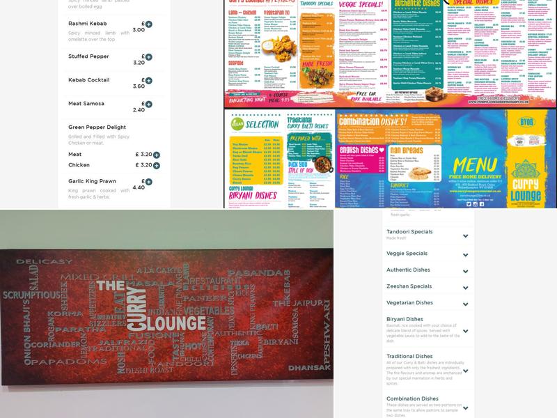 The Curry Lounge Menu