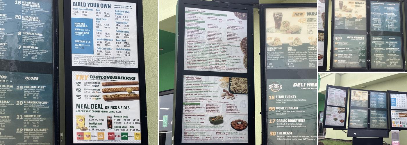 Subway Menu