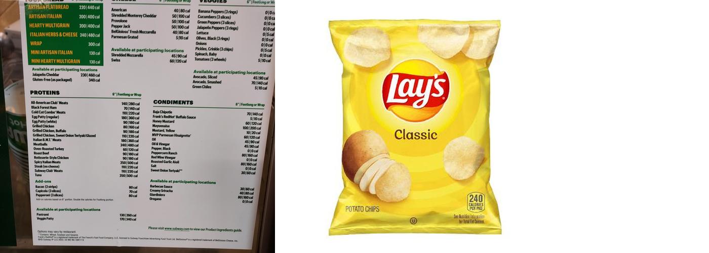 Subway Menu