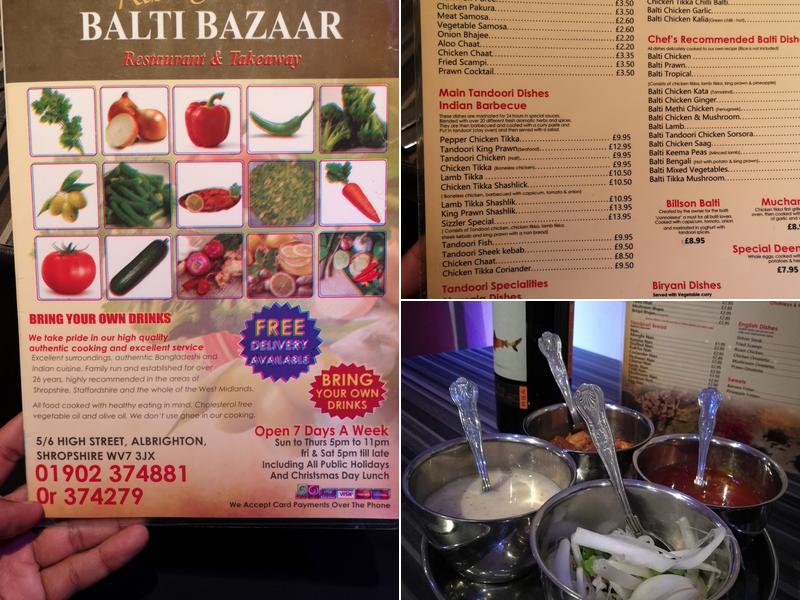 Albrighton Balti Bazaar Menu