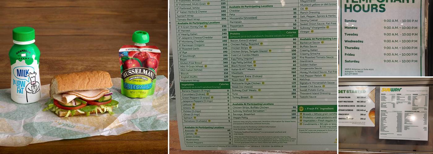 Subway Menu