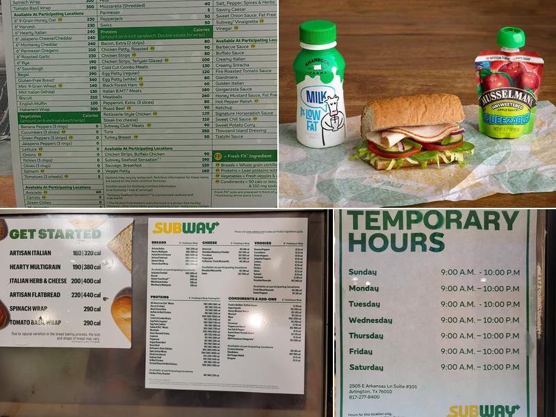 Subway Menu