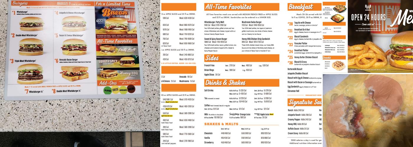 Whataburger Menu