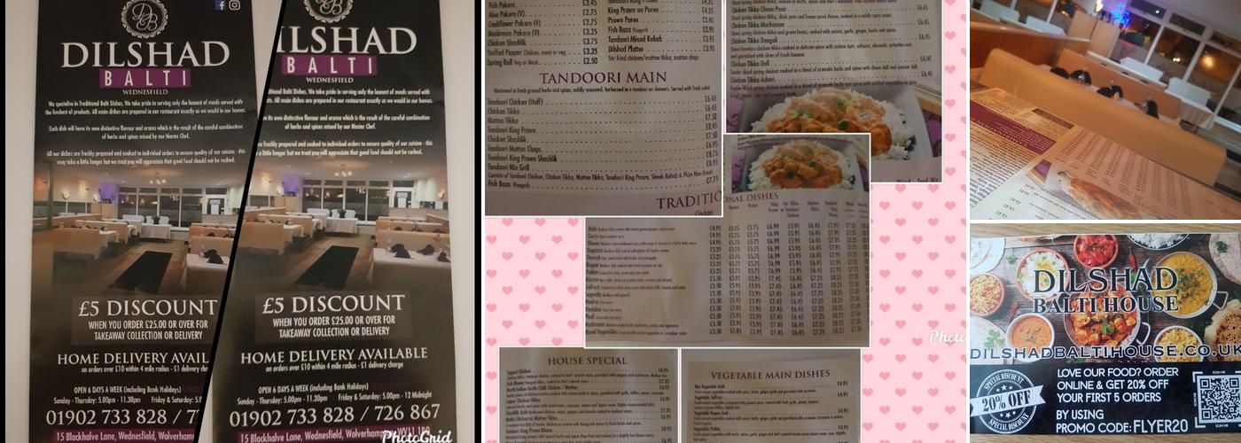 Dilshad Balti House Menu