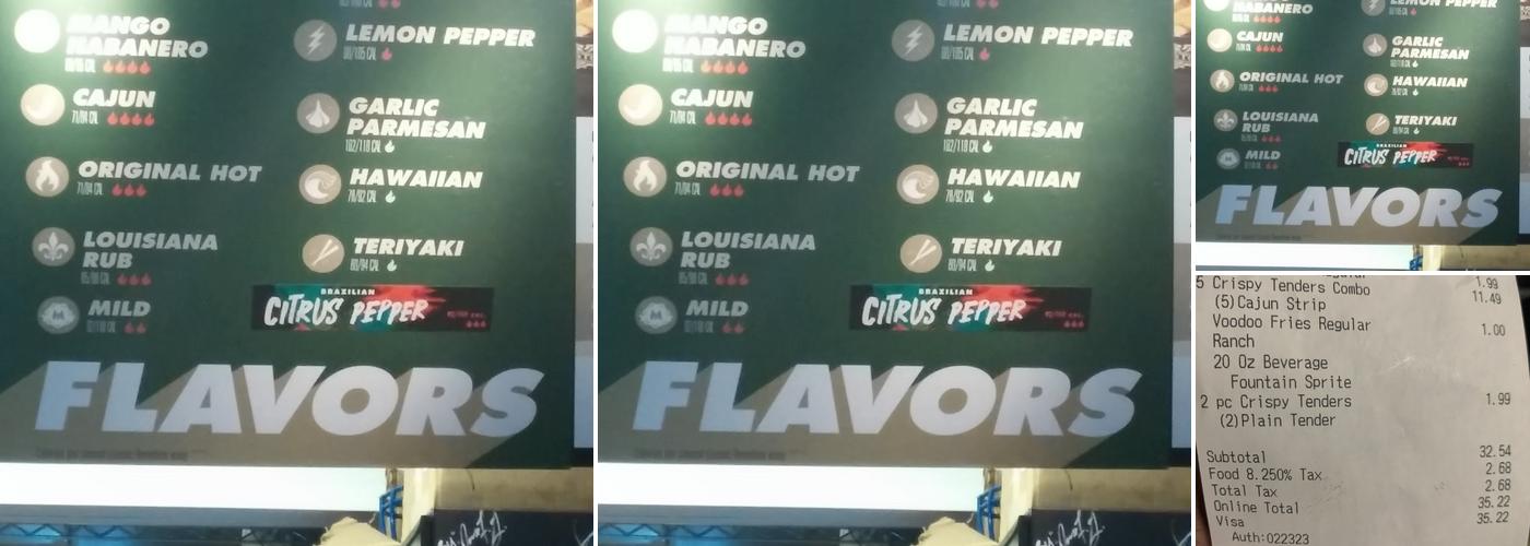 Wingstop Menu