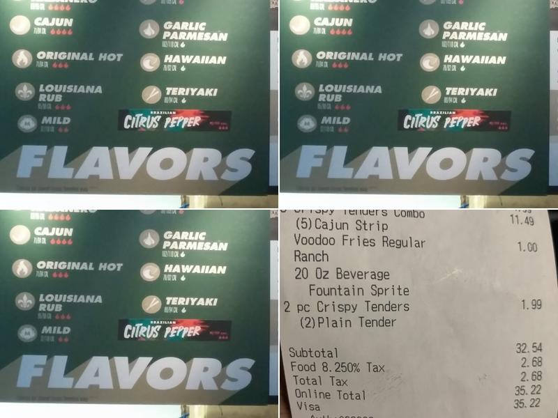 Wingstop Menu