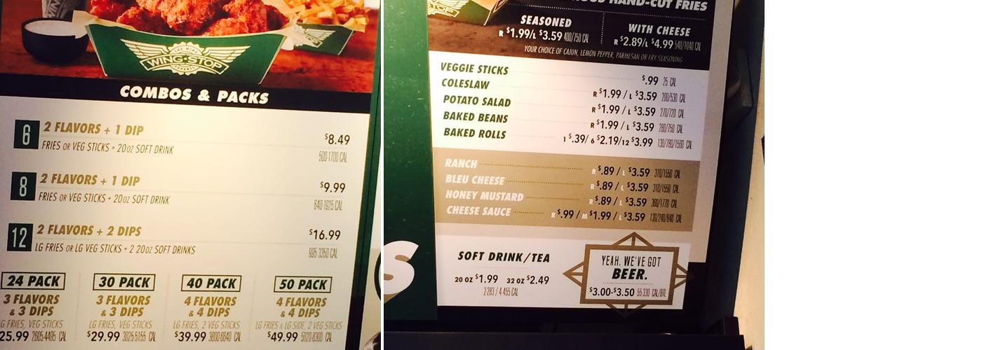 Wingstop Menu