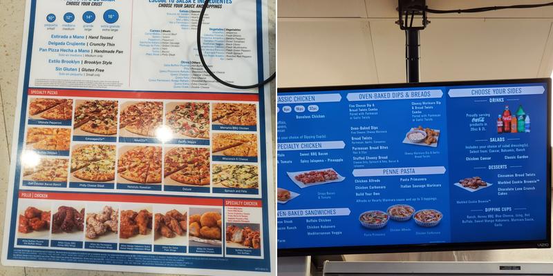 Domino's Pizza Menu