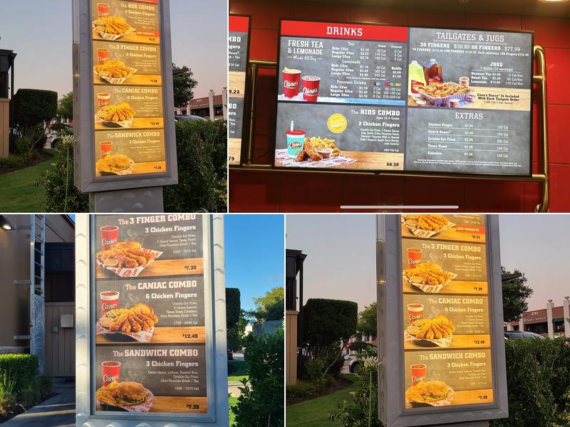 Raising Cane's Chicken Fingers Menu