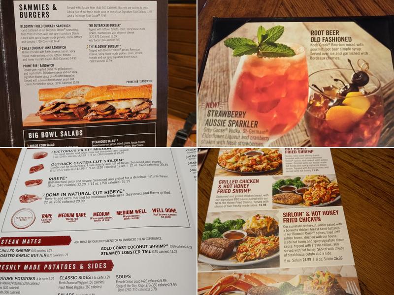 Outback Steakhouse Menu