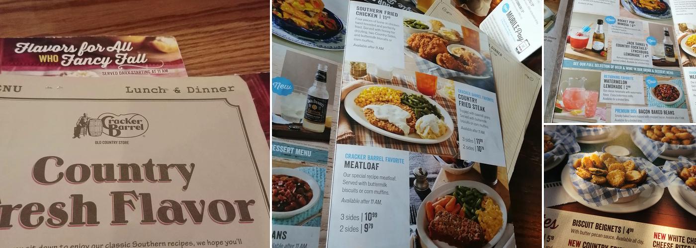 Cracker Barrel Old Country Store Menu