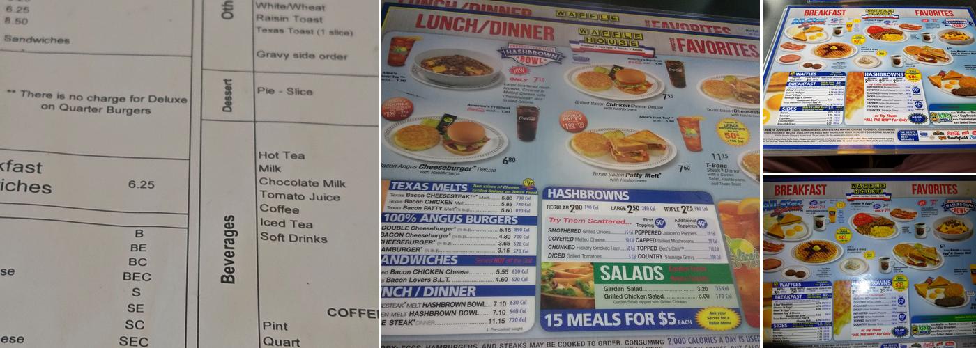 Waffle House Menu