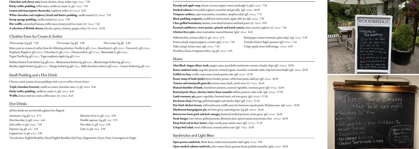 The Woodbridge Inn Menu