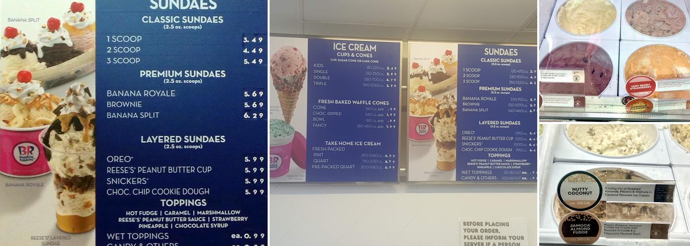 Baskin-Robbins Menu